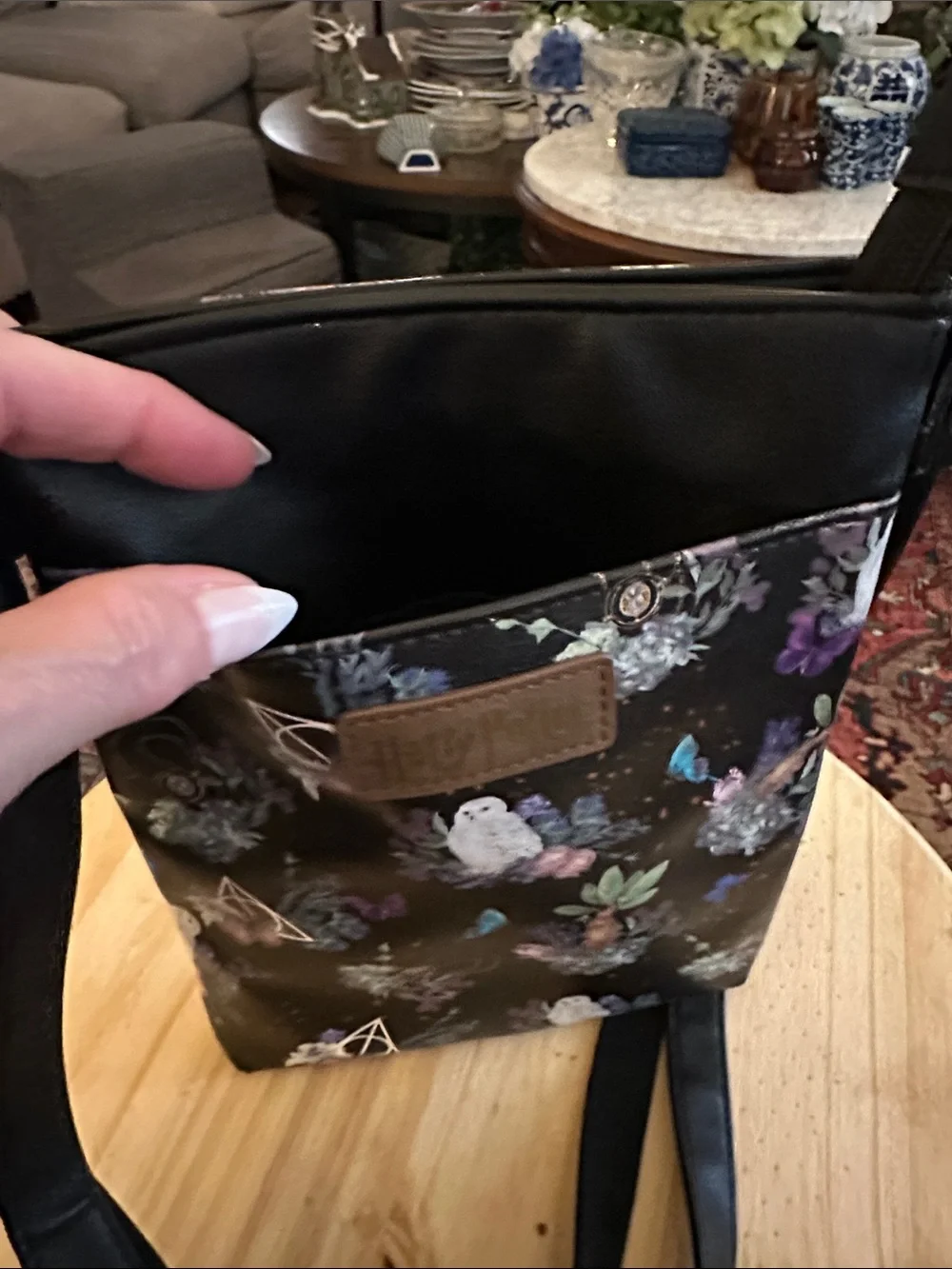 Warner Bros. Black Floral Owl Crossbody Bag